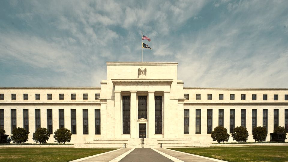 The Federal Reserve's Eccles Building in Washington, seen from the front