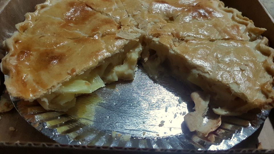 A pie with one slice cut out